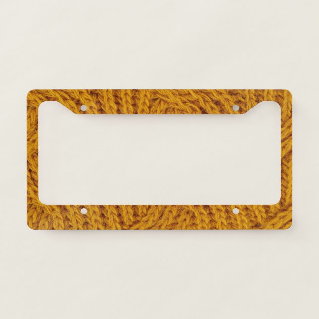 Mustard Knitted License Plate Frame (Front)