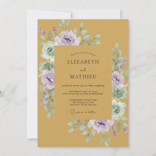 Mustard Lavender Ethereal Bloom Wedding Invitation