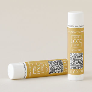 Mustard Minimalist Company Business Logo & QR Code Lip Balm