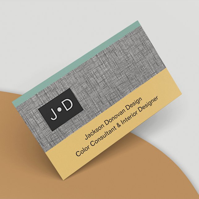 Mustard Ochre Green Gray Black Texture Art Pattern Business Card (Creator Uploaded)