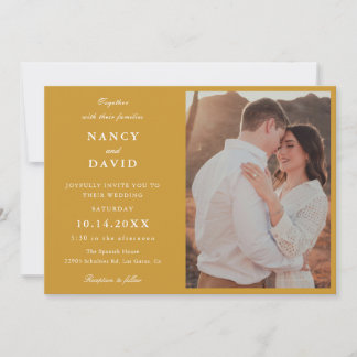 Mustard Photo Wedding  Invitation