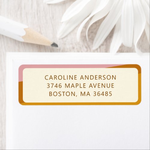 Mustard Pink Border Personalized Return Address Label