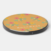 Mustard Retro Daisy Bouquet Pattern Wireless Charger (Front 2)