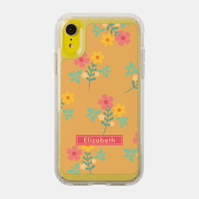 Mustard Retro Daisy Bouquet  Speck iPhone XR Case (Front (Yellow Phone))