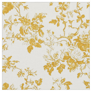 Mustard Rose Toile Fabric