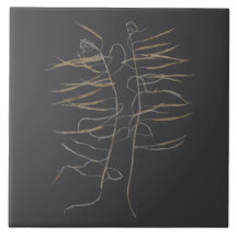 Mustard Seed Pods on a Ceramic Tile - A