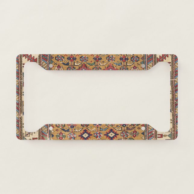 Mustard Southwestern Colorful Ornate License Plate Frame (Front)