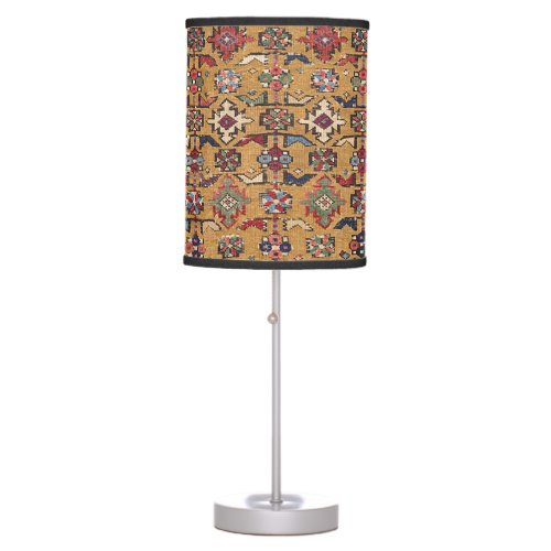 Mustard Southwestern Colorful Ornate Table Lamp