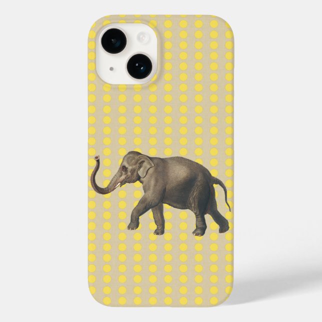 Mustard Spice Moods Dots with Elephant Case-Mate iPhone Case (Back)