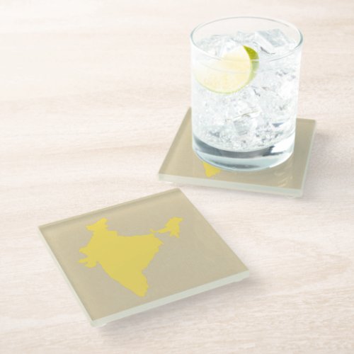 Mustard Spice Moods India Glass Coaster