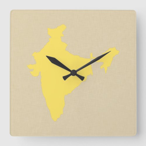 Mustard Spice Moods India Square Wall Clock