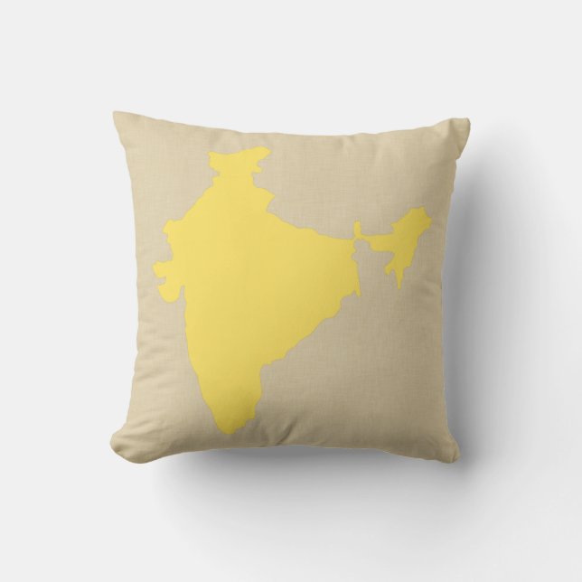 Mustard Spice Moods India Throw Pillow (Front)