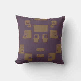 Mustard Squares Throw Pillow