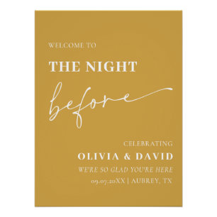 Mustard The Night Before Rehearsal Dinner Sign