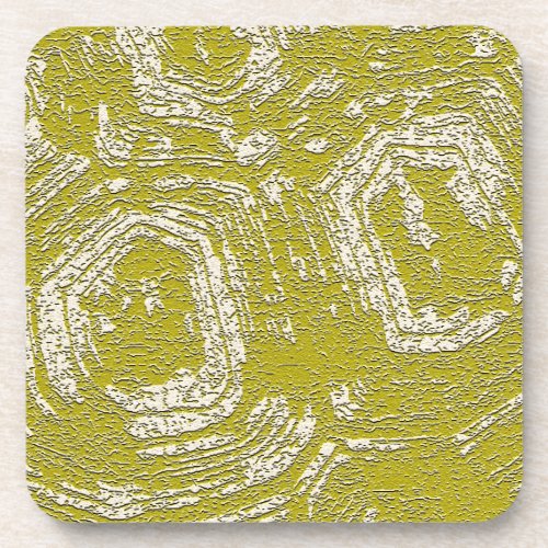 Mustard Tortoise Shell abstract print by LeahG Coaster