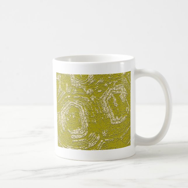 Mustard Tortoise Shell abstract print by LeahG Coffee Mug (Right)
