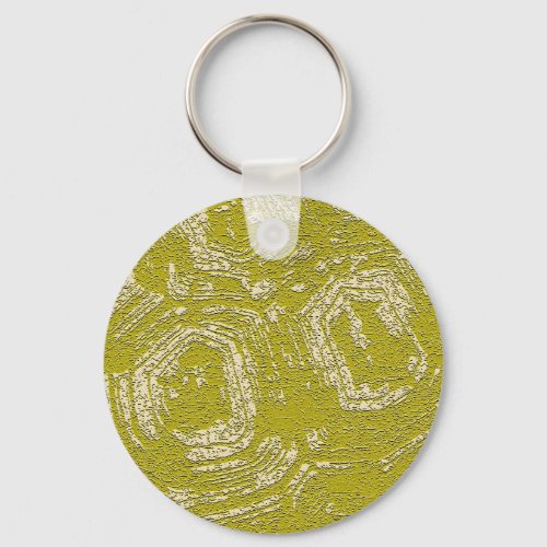 Mustard Tortoise Shell abstract print by LeahG Keychain
