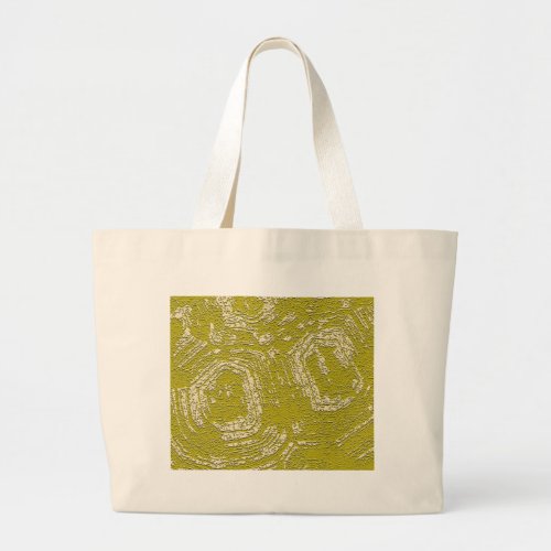 Mustard Tortoise Shell abstract print by LeahG Large Tote Bag