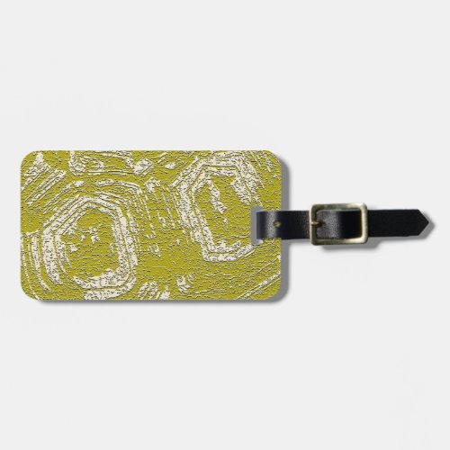 Mustard Tortoise Shell abstract print by LeahG Luggage Tag