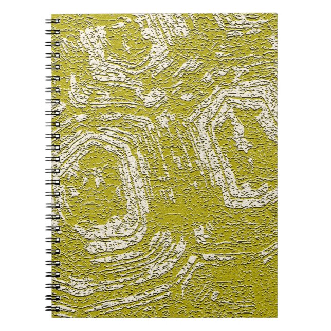 Mustard Tortoise Shell abstract print by LeahG Notebook (Front)