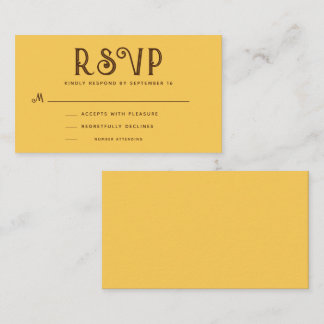 Mustard Vintage Boho RSVP Enclosure Card