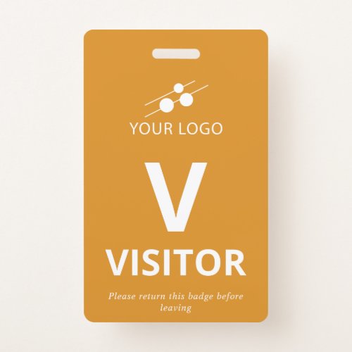 Mustard White Add Your Logo Visitor Badge