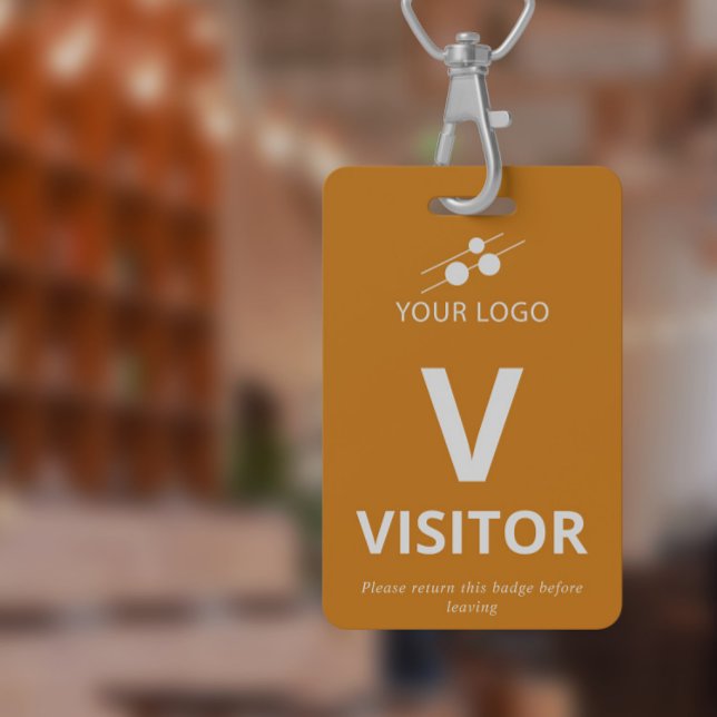 Mustard White Add Your Logo Visitor Badge (Creator Uploaded)