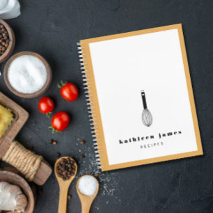 Mustard White Balloon Whisk Notebook