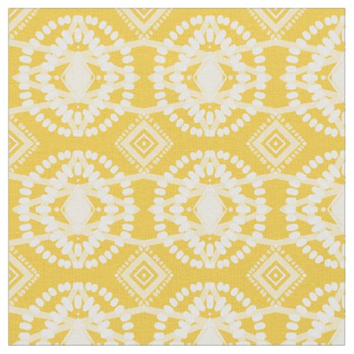 Mustard  White Flow Geometric Pattern Fabric