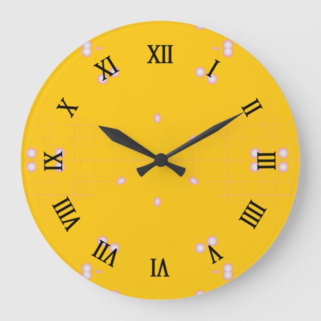 Mustard with white dots large clock (Front)