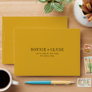 Mustard Yellow A7 Wedding RSVP Envelope with Addre