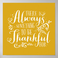 Mustard Yellow Always Thankful Quote Thanksgiving