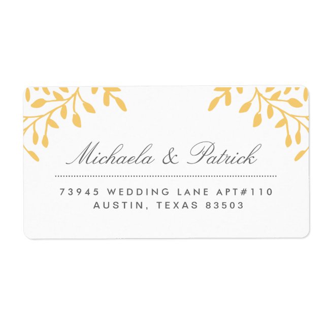 Mustard Yellow and Charcoal Gray Address Labels (Front)