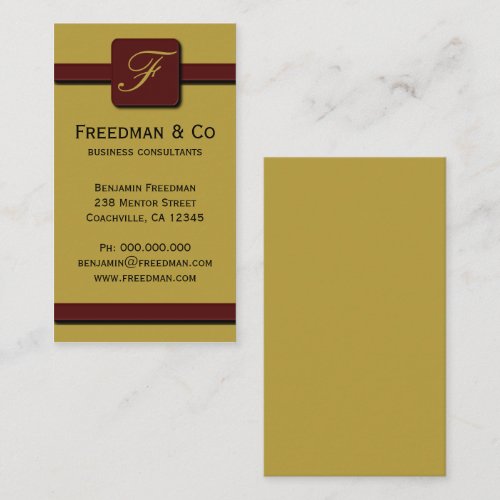 Monogram Professional Business Cards