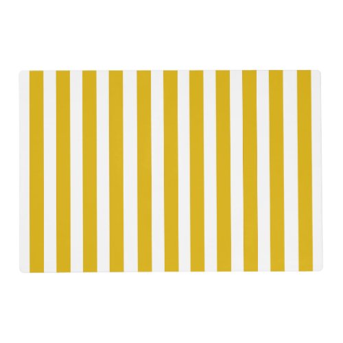 Mustard Yellow and White Vertical Stripes Placemat