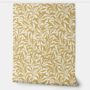 Mustard Yellow and White Willow Bough Wallpaper