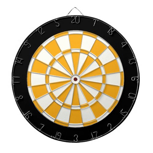 Mustard Yellow Black And White Dart Board