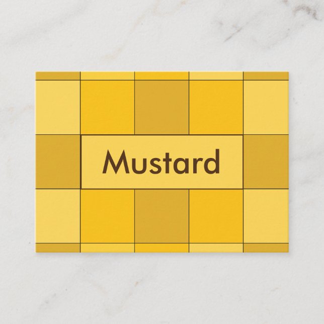 Mustard Yellow Checkerboard  Business Card (Front)