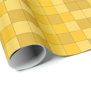 Mustard Yellow Checkerboard Wrapping Paper