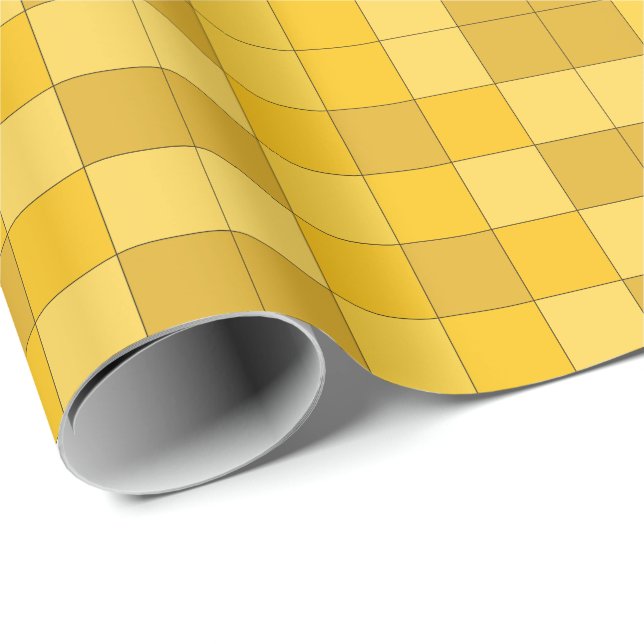 Mustard Yellow Checkerboard  Wrapping Paper (Roll Corner)