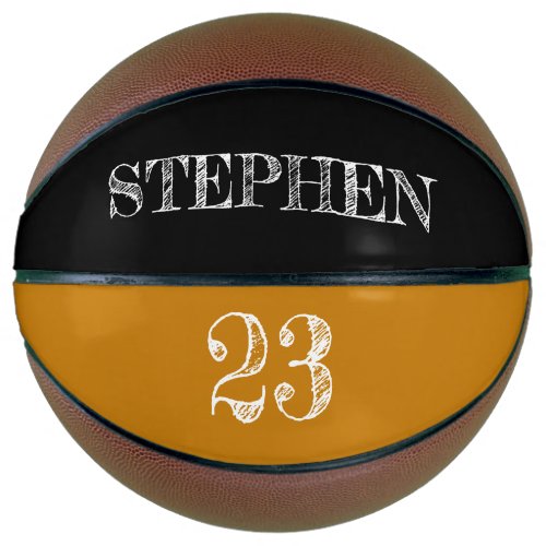 Mustard yellow Custom Name Ball Player Number Basketball