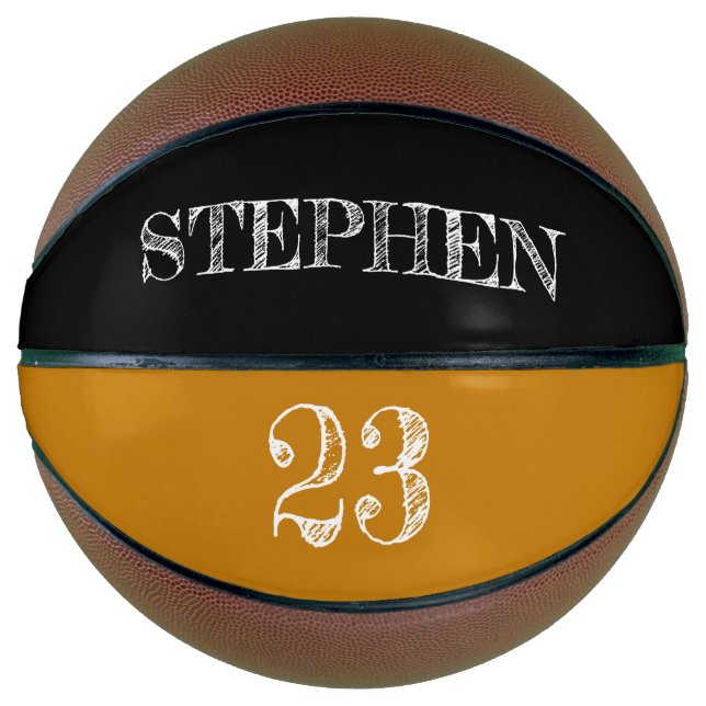 Mustard yellow Custom Name Ball Player Number Basketball (Front)