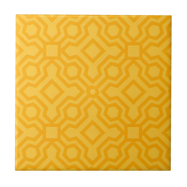 mustard yellow delicate floral pattern tiles (Front)