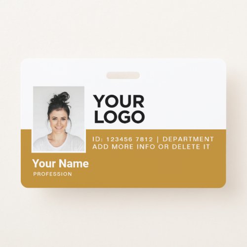 Mustard Yellow Employee Modern Photo ID Security Badge