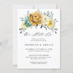 Mustard Yellow Floral Sage Greenery We still do Invitation