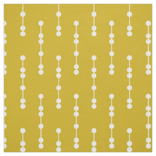 Mustard Yellow Geometric Dots Pattern Fabric