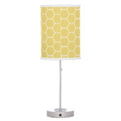 Mustard Yellow Geometric Honeycomb Hexagon Pattern Table Lamp (Back)