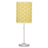 Mustard Yellow Geometric Honeycomb Hexagon Pattern Table Lamp (Front)