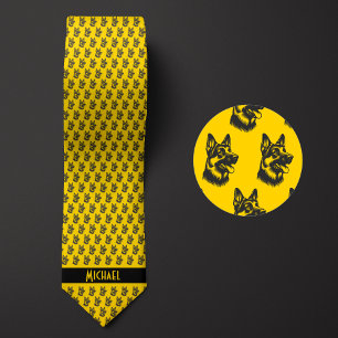 Mustard Yellow German Shepherd Neck Tie