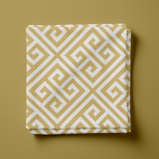 Mustard Yellow Greek Key Pattern Fabric